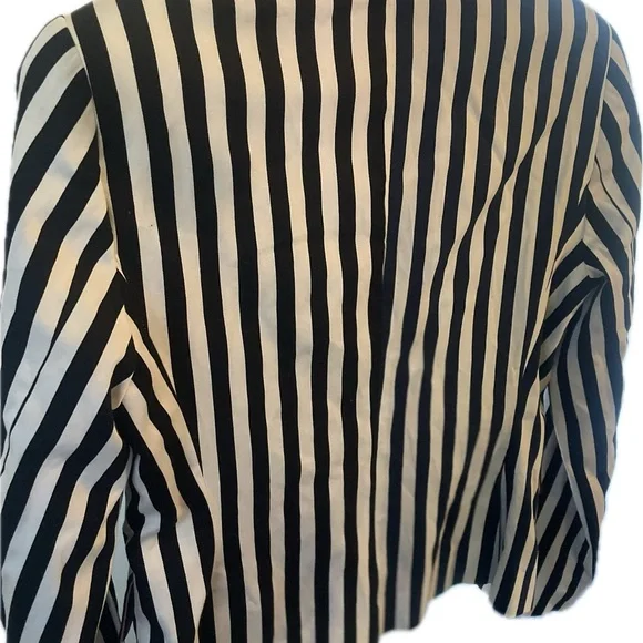Women’s Navy Black and White Striped Jack Sheppard Blazer Size 6 - Picture 10 of 11
